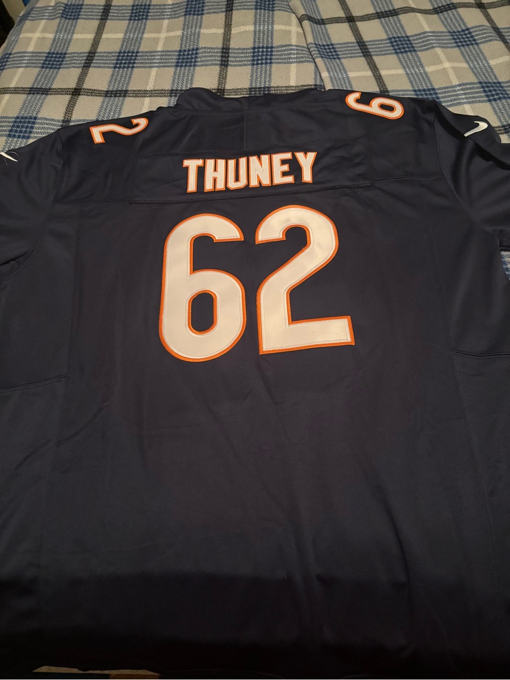 Thuney #62 Navy Football Jersey